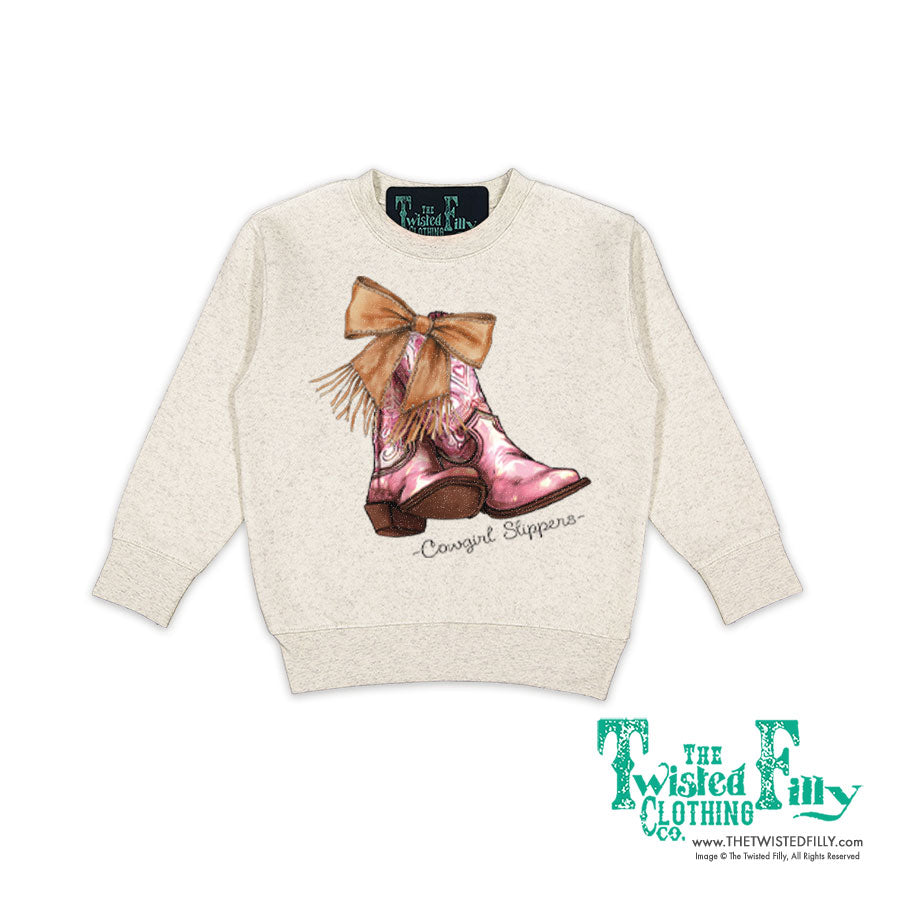 Cowgirl Slippers - Toddler Sweatshirt - Oatmeal (6pcs)