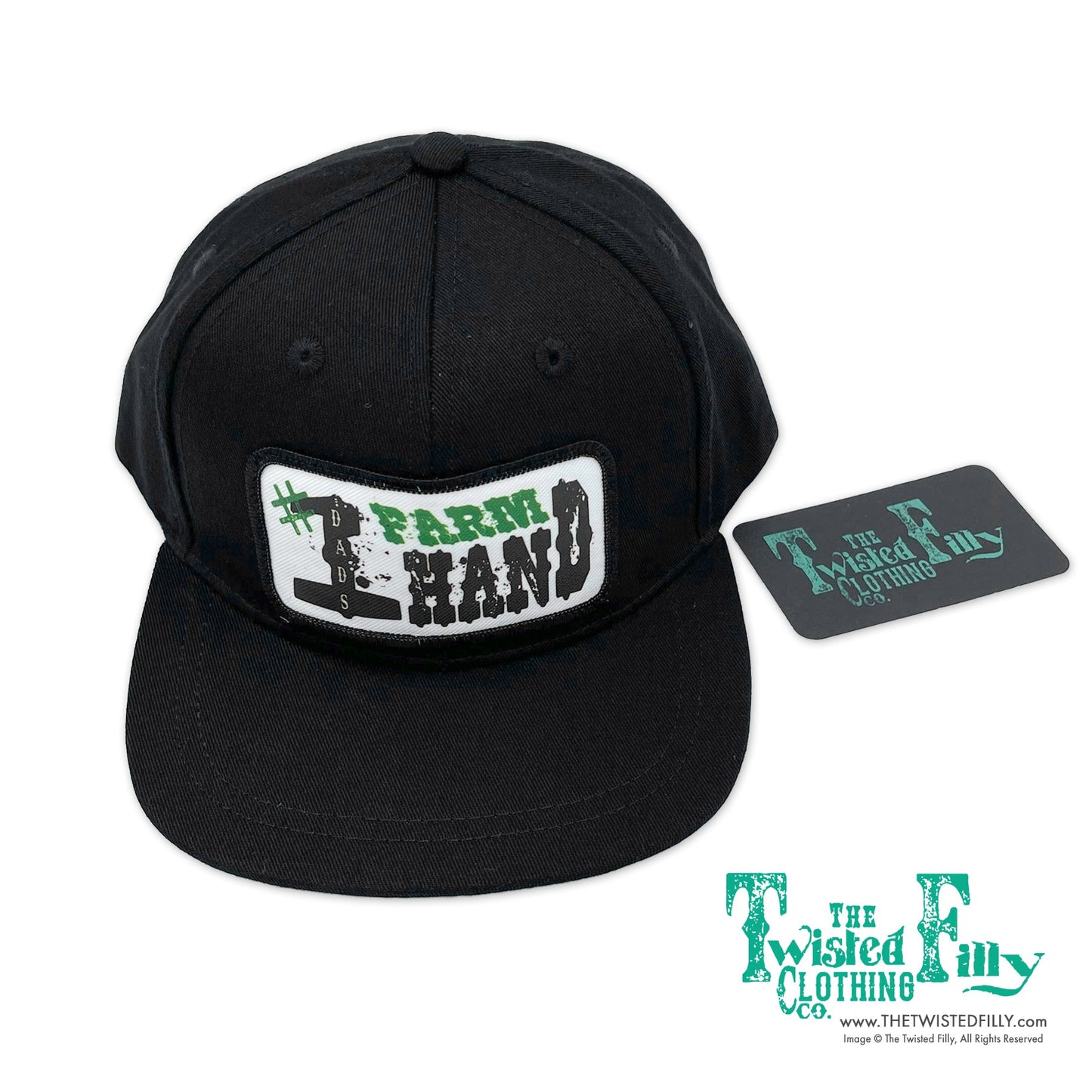 Dads #1 Farm Hand - Toddler Snapback Hat - Black