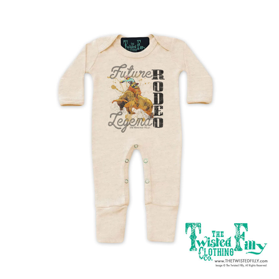 Future Rodeo Legend Bull - Infant Jumpsuit w/ Mittens - Oatmeal (4pcs)