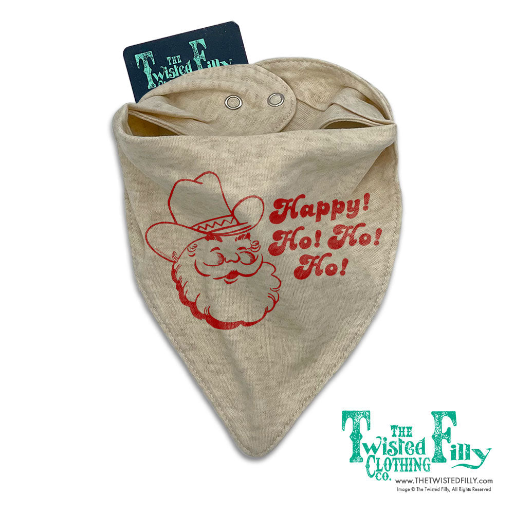 Happy Ho Ho Ho Santa - Infant Bandana Bib (3 Pcs)