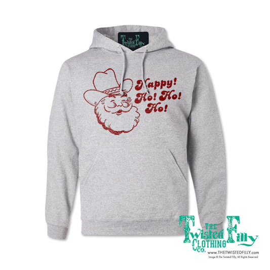 Happy Ho Ho Ho Christmas Cowboy Santa - Adult Hoodie (7 Pcs)