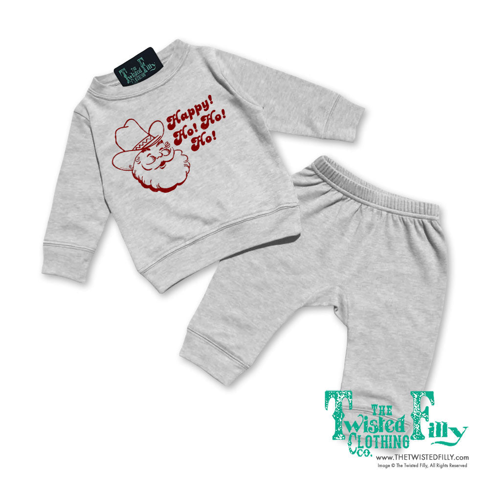 Happy Ho Ho Ho Christmas Cowboy Santa - Infant Two Piece Outfit  (6 Pcs)