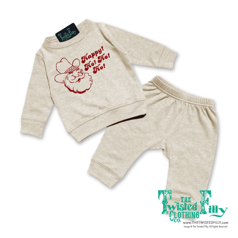 Happy Ho Ho Ho Christmas Cowboy Santa - Infant Two Piece Outfit  (6 Pcs)