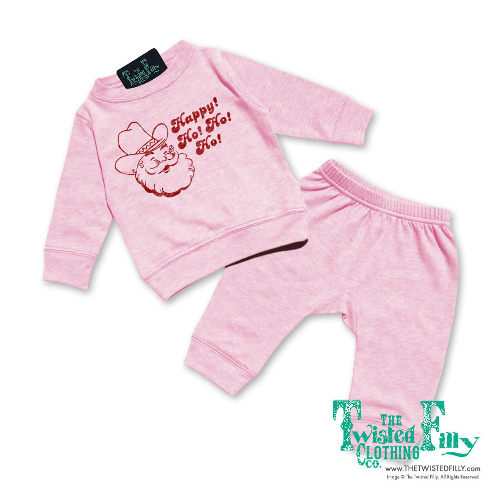 Happy Ho Ho Ho Christmas Cowboy Santa - Infant Two Piece Outfit  (6 Pcs)