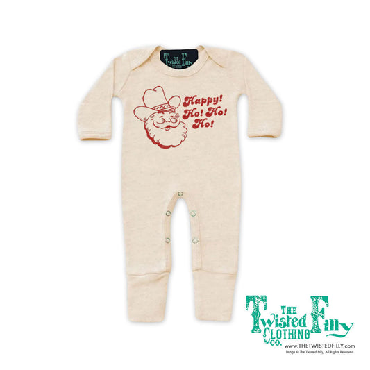 Happy Ho Ho Ho Christmas Cowboy Santa - Infant Sleeper (4 Pcs)