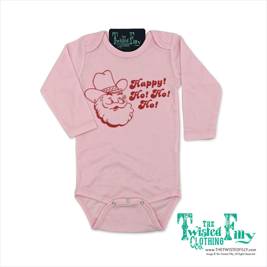 Happy Ho Ho Ho Christmas Cowboy Santa - Infant One Piece (6 Pcs)