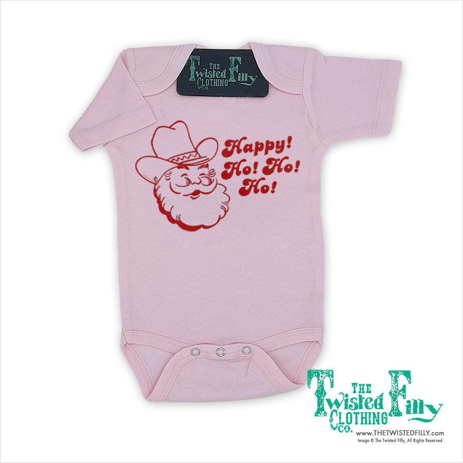 Happy Ho Ho Ho Christmas Cowboy Santa - Infant One Piece (6 Pcs)