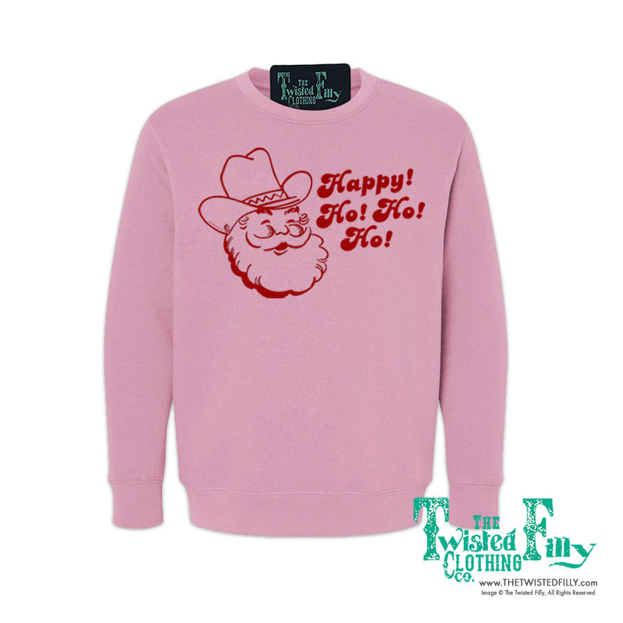 Happy Ho Ho Ho Christmas Cowboy Santa - Youth Sweatshirt (7 Pcs)