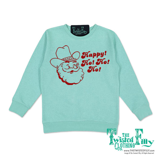 Happy Ho Ho Ho Christmas Cowboy Santa - Youth Sweatshirt (7 Pcs)