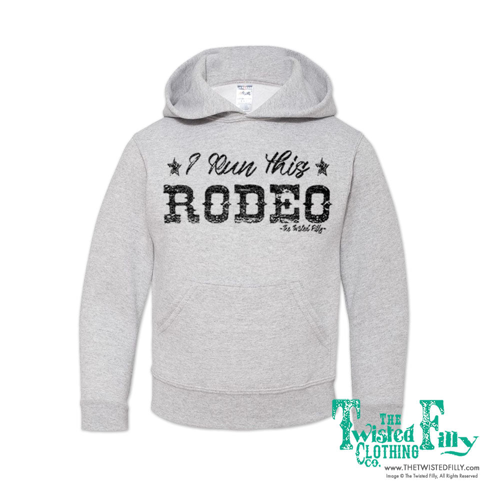 I Run This Rodeo Youth Hoodie Ash Gray