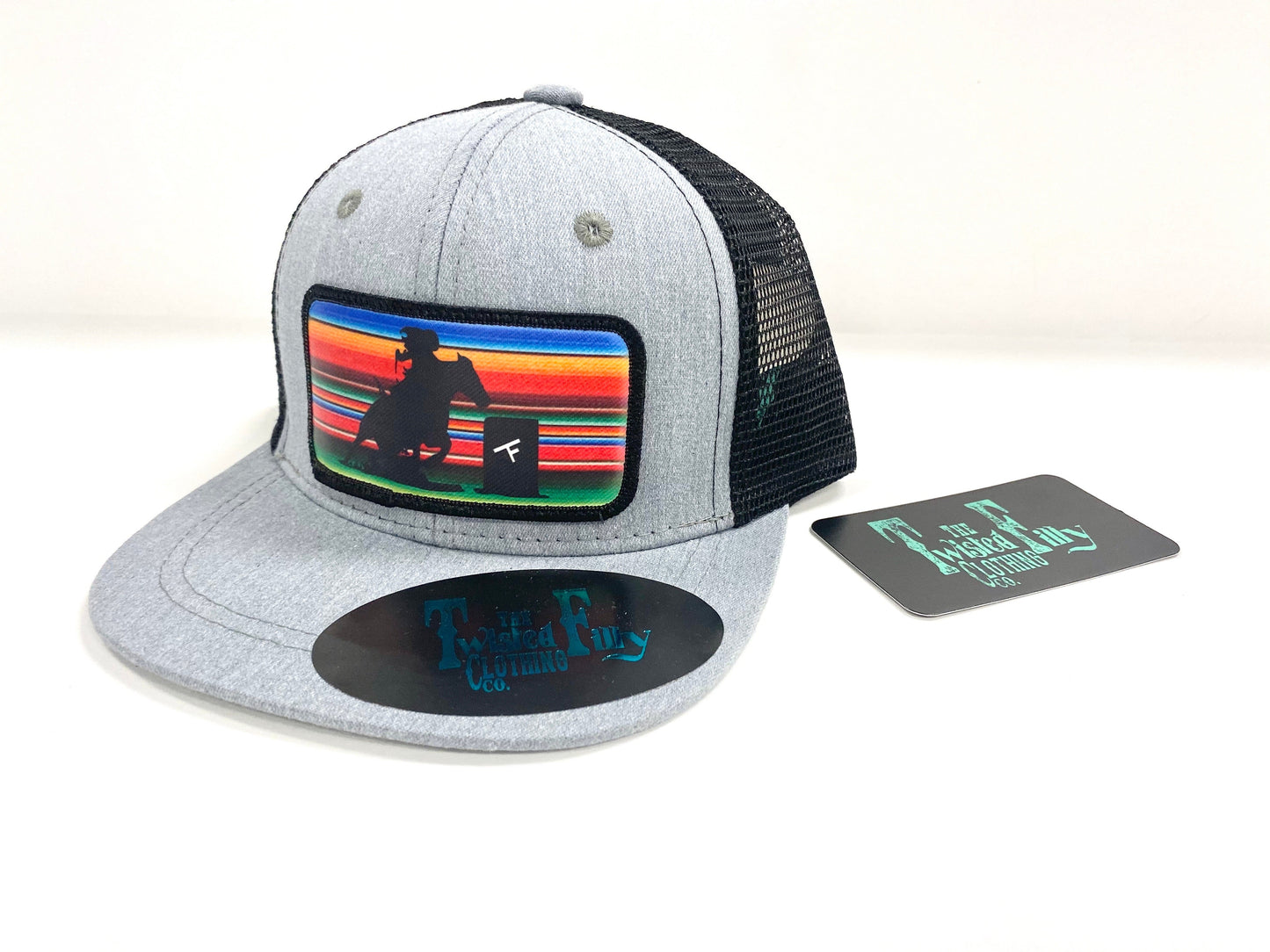Serape Barrel Racer - Toddler Trucker Hat - Blk/Htr Gry