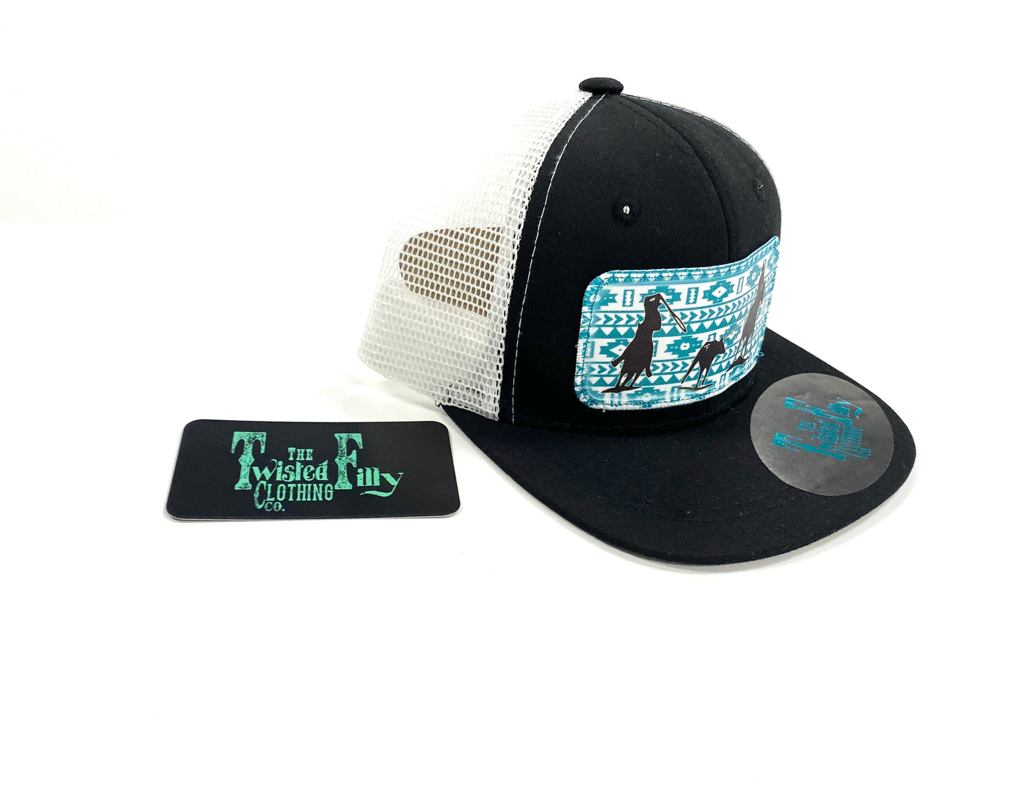 Southwest Team Roper - Toddler Trucker Hat - Black/White