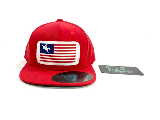 Flag Bronc Rider - Toddler Snapback Hat - Red  (2pcs)