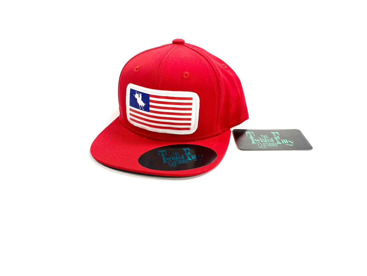Flag Bull Rider - Toddler Snapback Hat - Red (2pcs)
