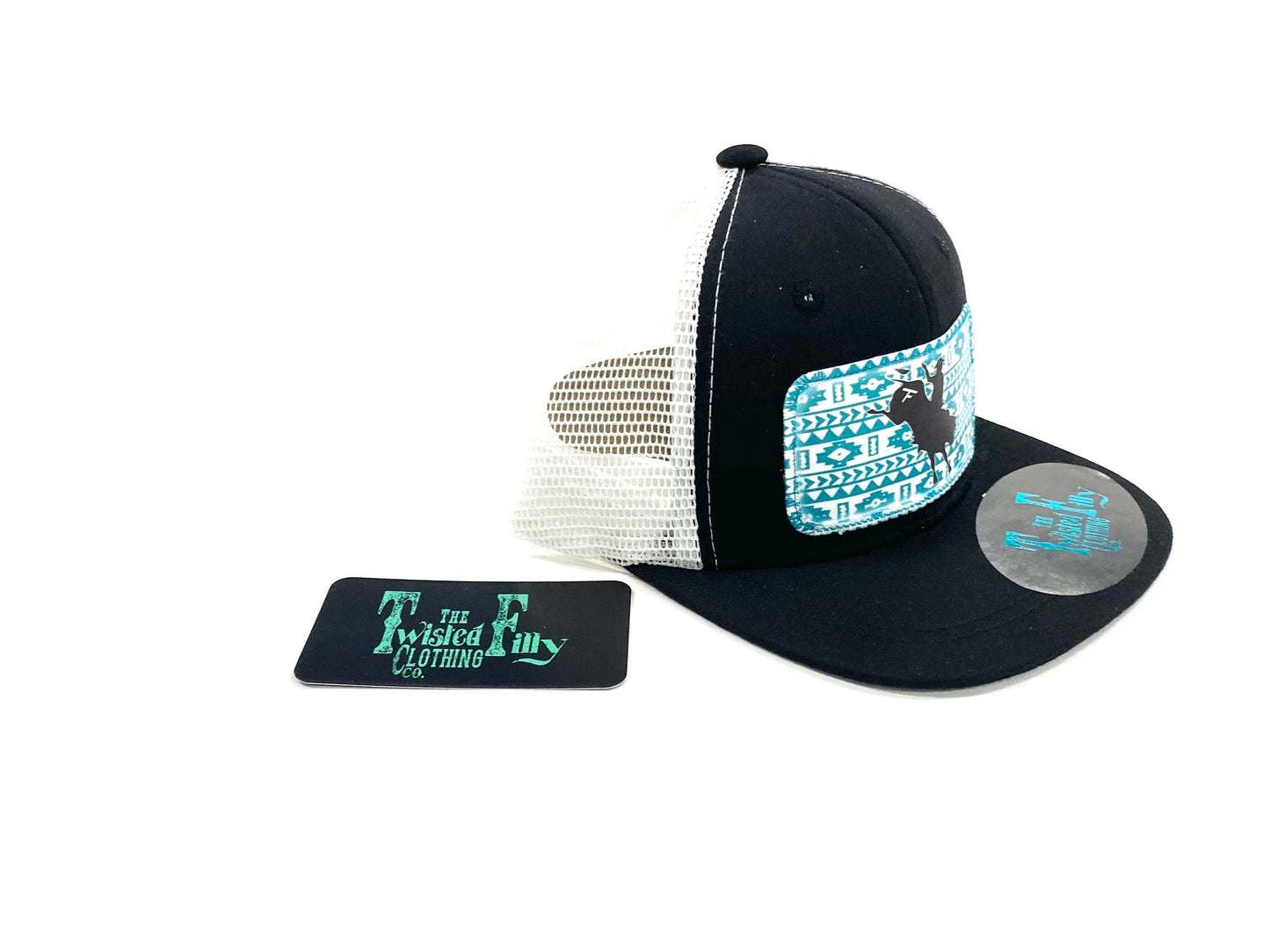 Southwest Bull Rider - Toddler Trucker Hat - Black/White