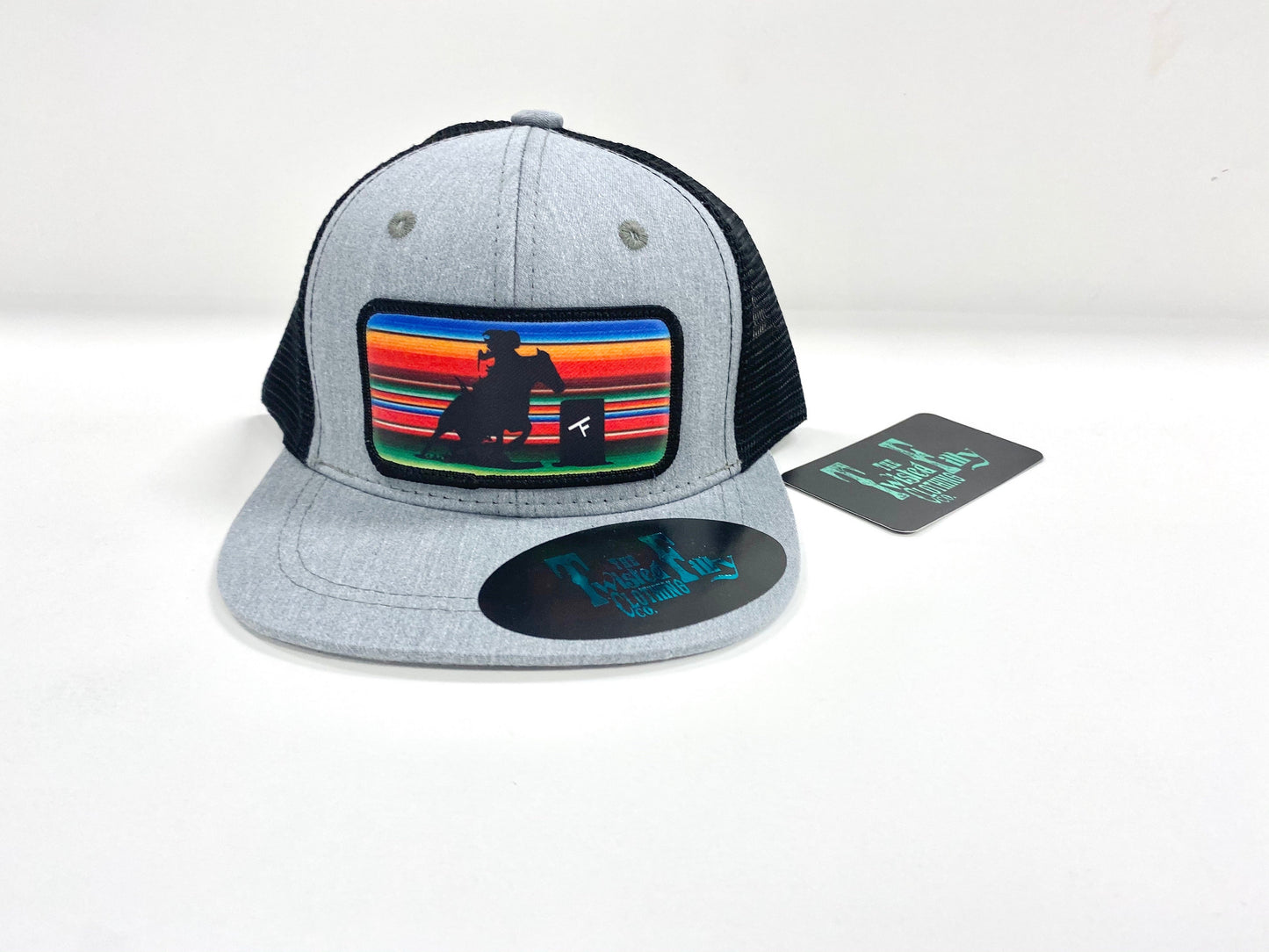 Serape Barrel Racer - Toddler Trucker Hat - Blk/Htr Gry