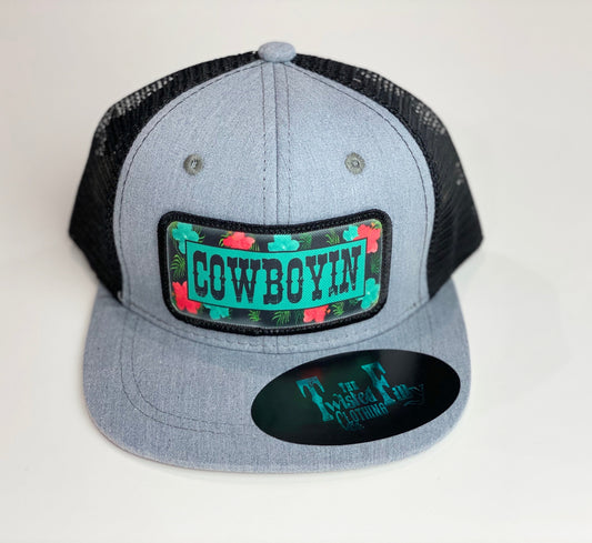 Cowboyin 5.0 - Toddler Trucker Hat - Black/Heather Gray