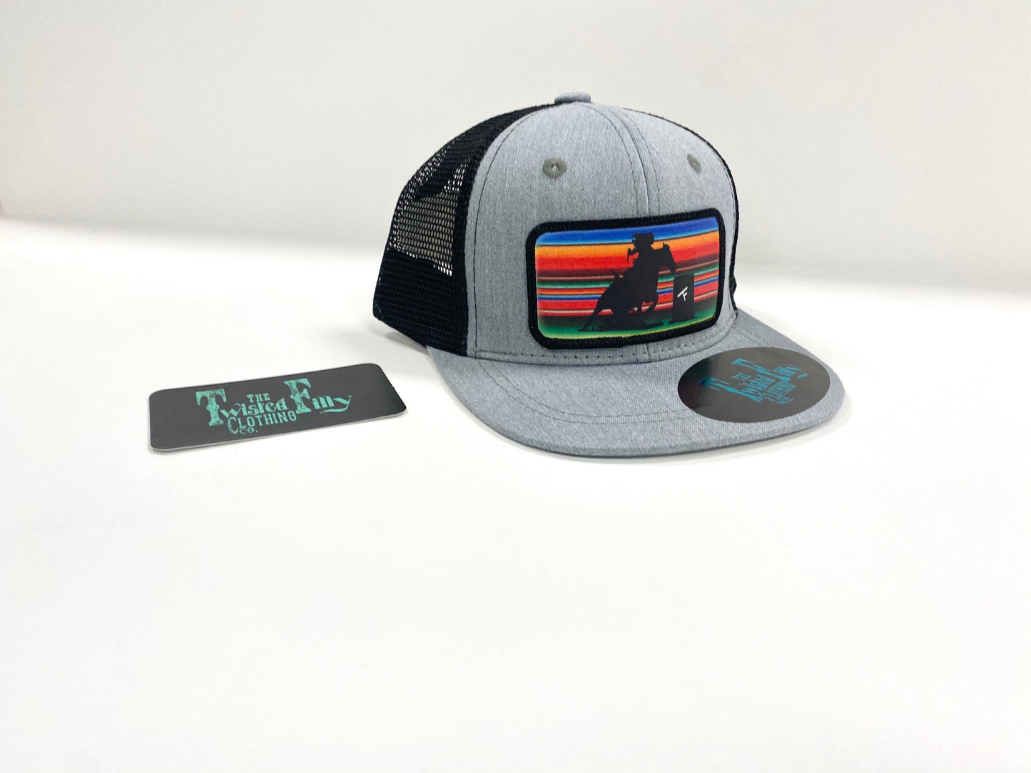 Serape Barrel Racer - Toddler Trucker Hat - Blk/Htr Gry