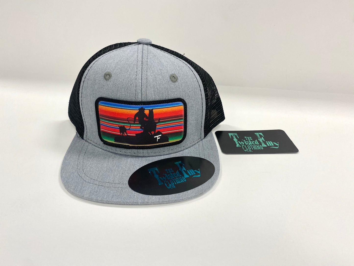 Serape Calf Roper - Toddler Trucker Hat - Black/Gray