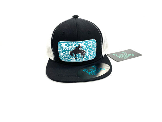 Southwest Saddle Bronc - Toddler Trucker Hat - Black/White