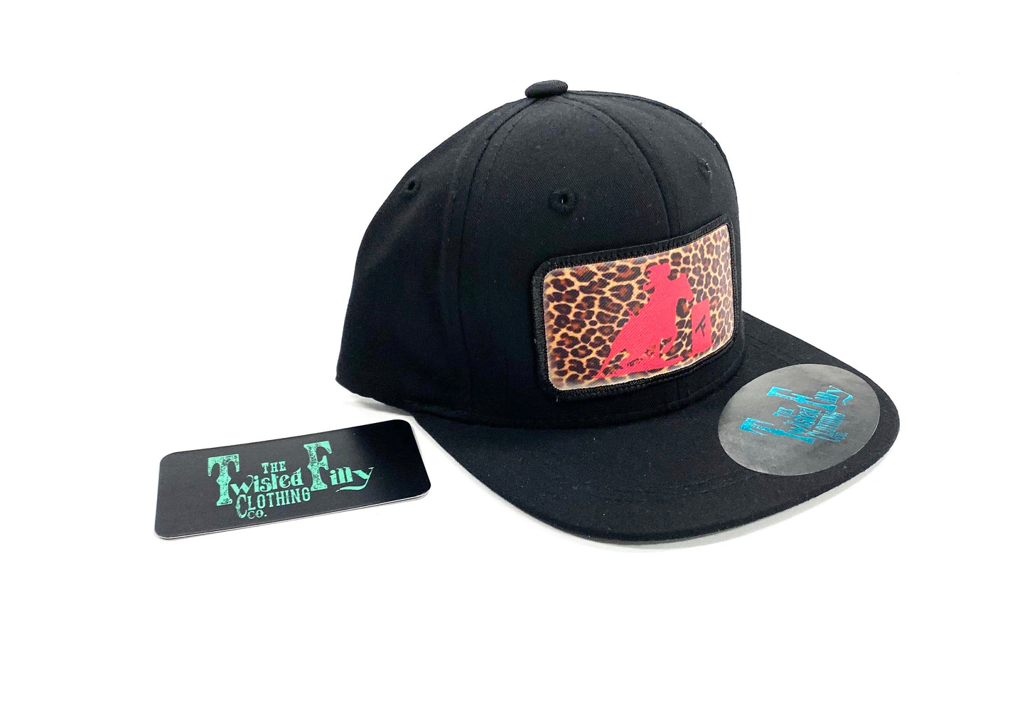Hot Pink Cheetah Barrel Racer - Toddler Snapback Hat - Black