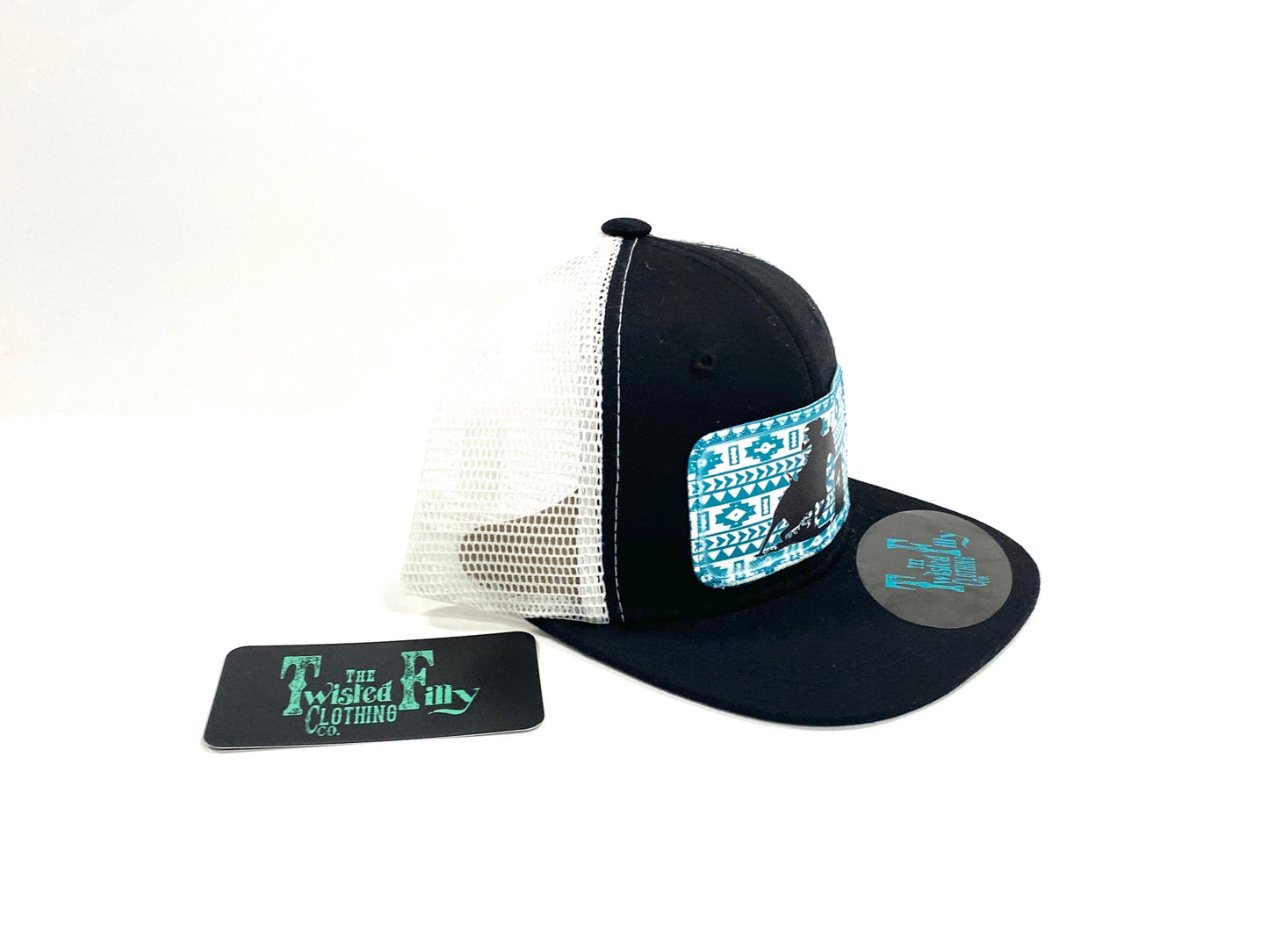 Southwest Barrel Racer - Toddler Trucker Hat - Blk/Wht
