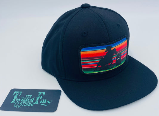 Serape Barrel Racer - Toddler Snapback Hat -  Black
