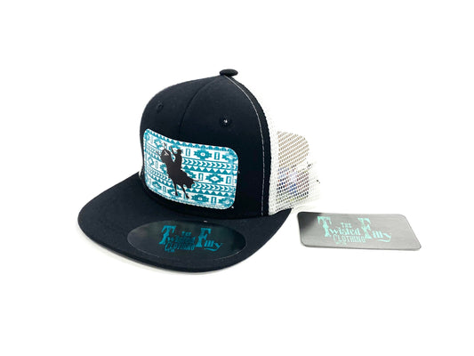 Southwest Bull Rider - Toddler Trucker Hat - Black/White
