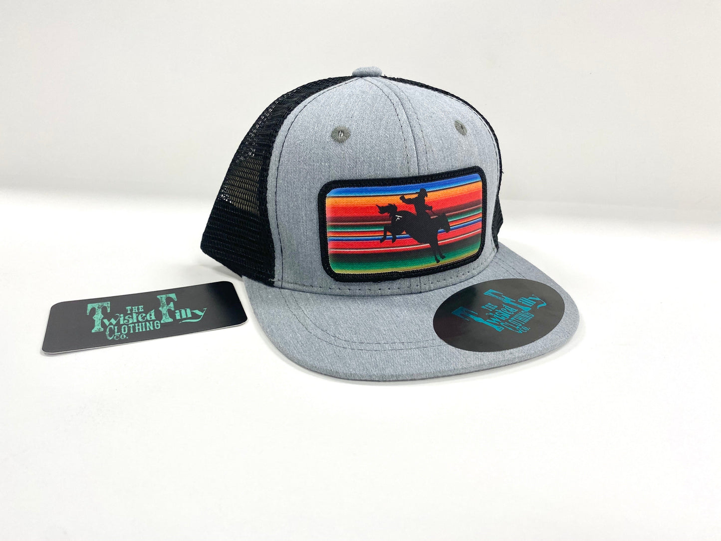Serape Bareback Bronc - Toddler Trucker Hat - Blk/Htr Gry