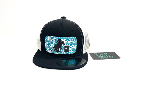 Southwest Barrel Racer - Toddler Trucker Hat - Blk/Wht