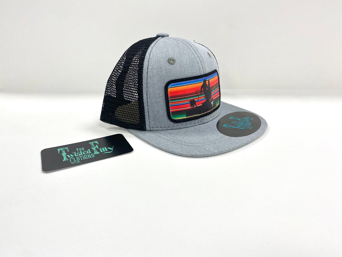 Serape Calf Roper - Toddler Trucker Hat - Black/Gray