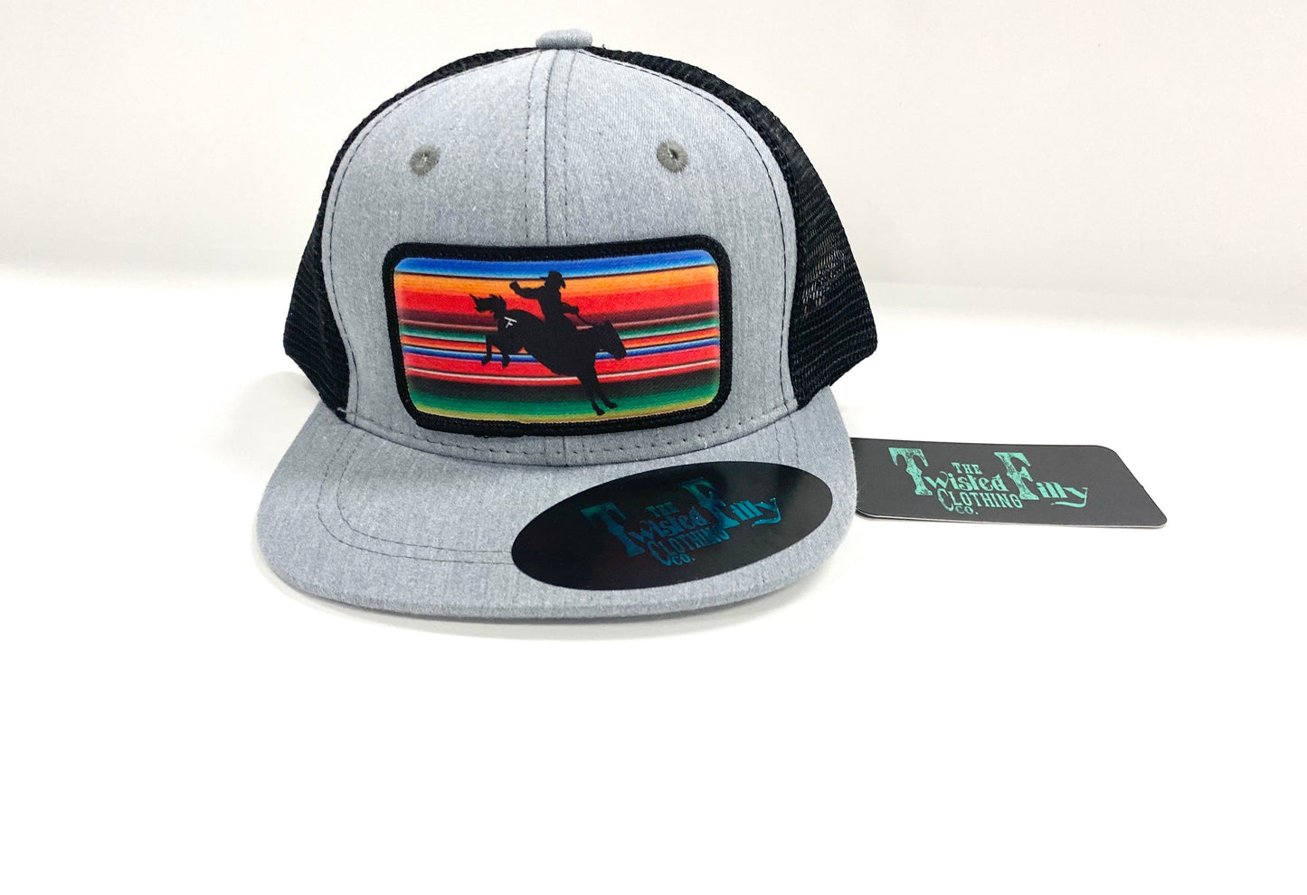 Serape Bareback Bronc - Toddler Trucker Hat - Blk/Htr Gry