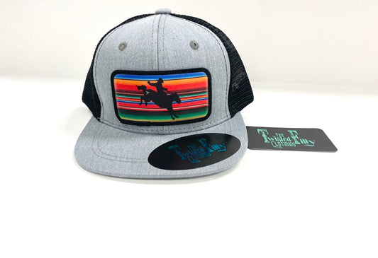 Serape Bareback Bronc - Toddler Trucker Hat - Blk/Htr Gry