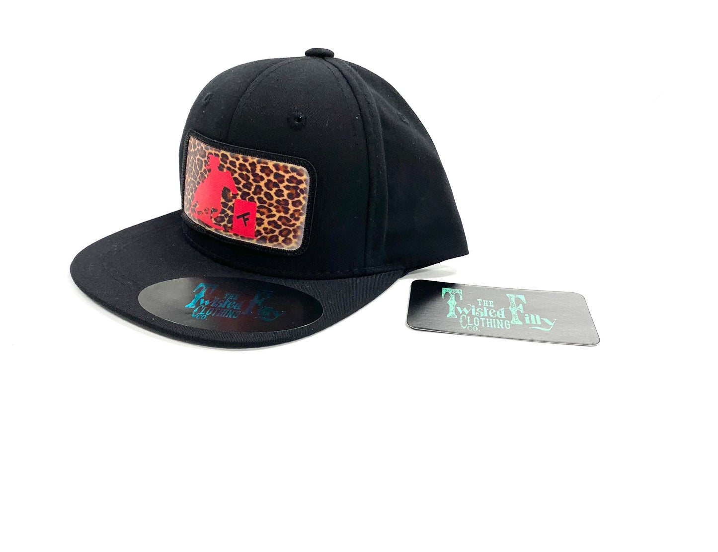 Hot Pink Cheetah Barrel Racer - Toddler Snapback Hat - Black