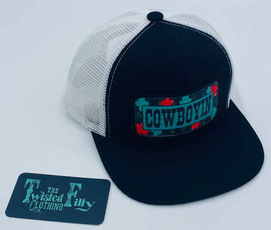 Cowboyin 5.0 - Toddler Trucker Hat - Black/White