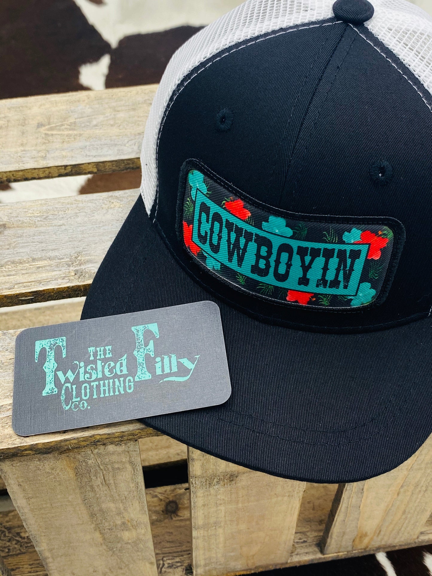 Cowboyin 5.0 - Toddler Trucker Hat - Black/White