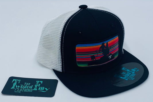 Serape Calf Roper - Toddler Trucker Hat - Blk/Wht