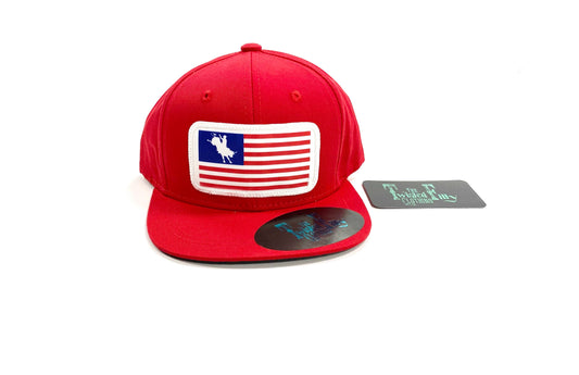 Flag Bull Rider - Toddler Snapback Hat - Red (2pcs)