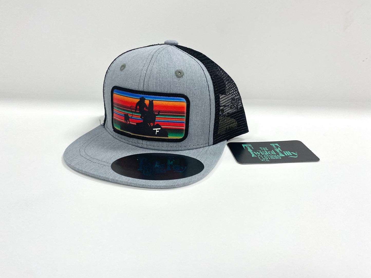 Serape Calf Roper - Toddler Trucker Hat - Black/Gray