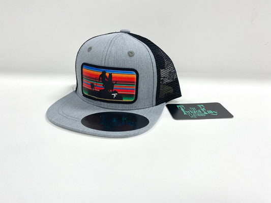 Serape Calf Roper - Toddler Trucker Hat - Black/Gray