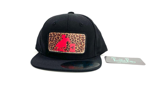 Hot Pink Cheetah Barrel Racer - Toddler Snapback Hat - Black