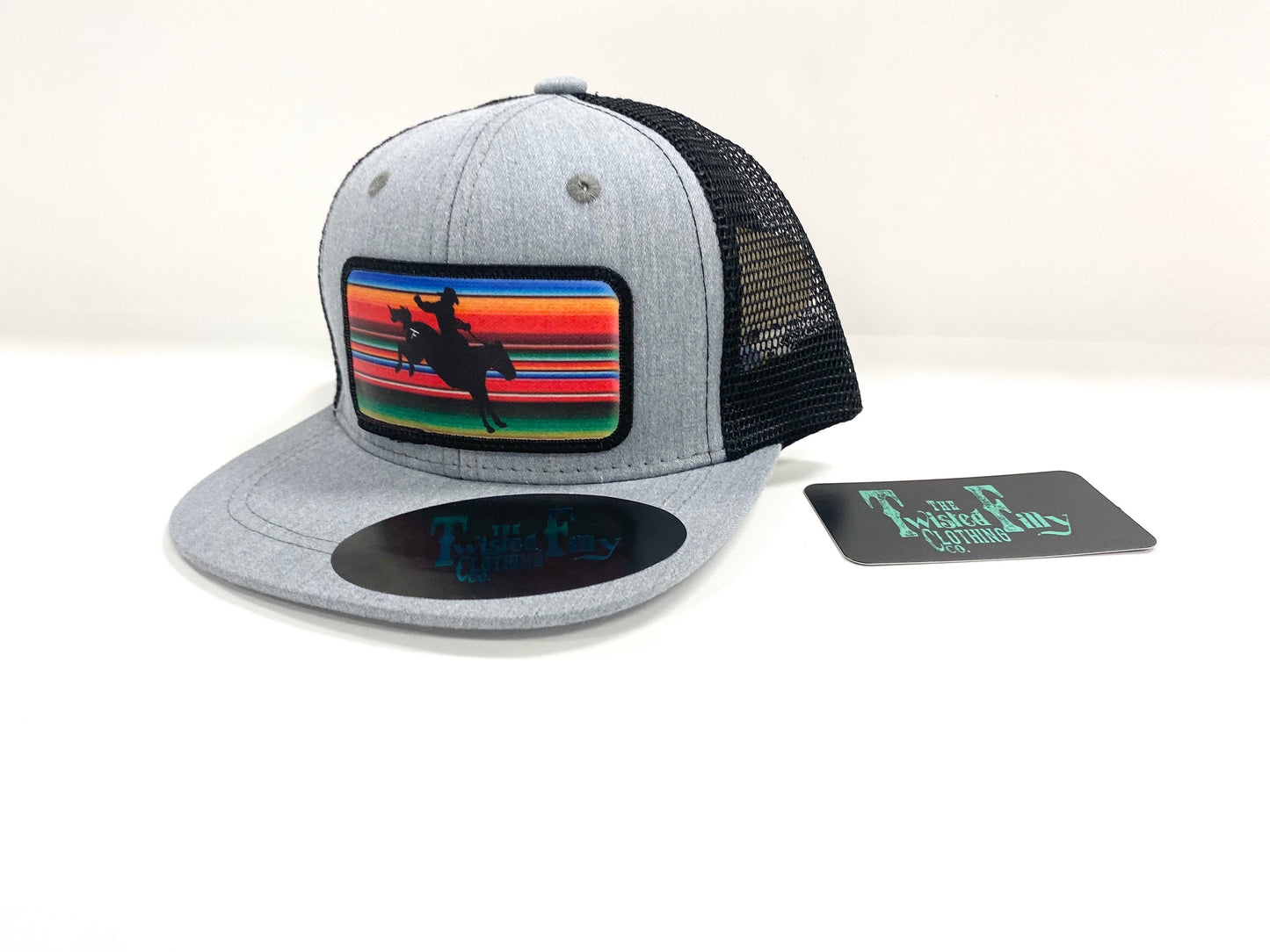 Serape Bareback Bronc - Toddler Trucker Hat - Blk/Htr Gry