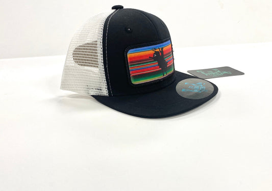 Serape Bull Rider - Toddler Trucker Hat - Blk/Wht