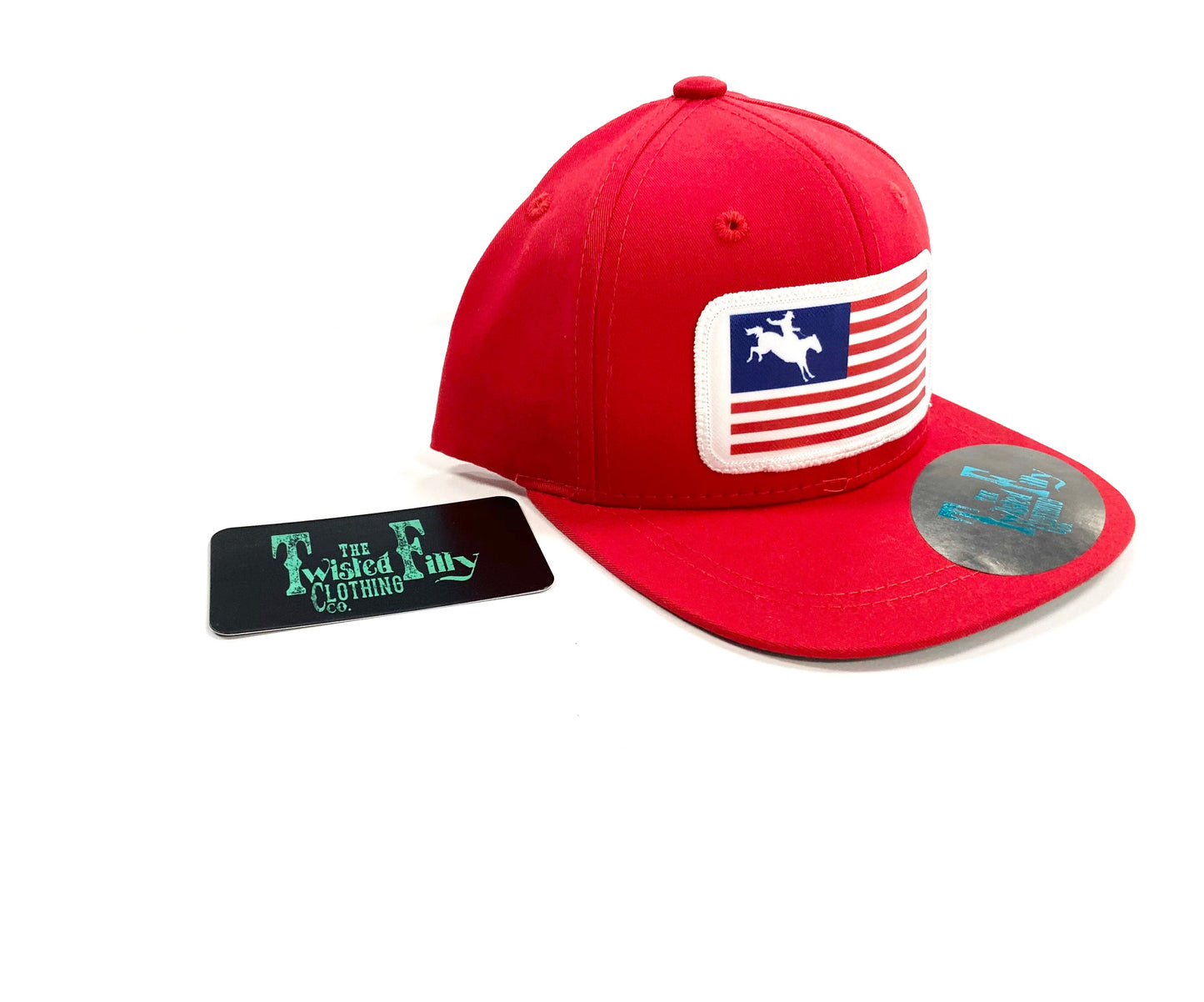 Flag Bronc Rider - Toddler Snapback Hat - Red  (2pcs)