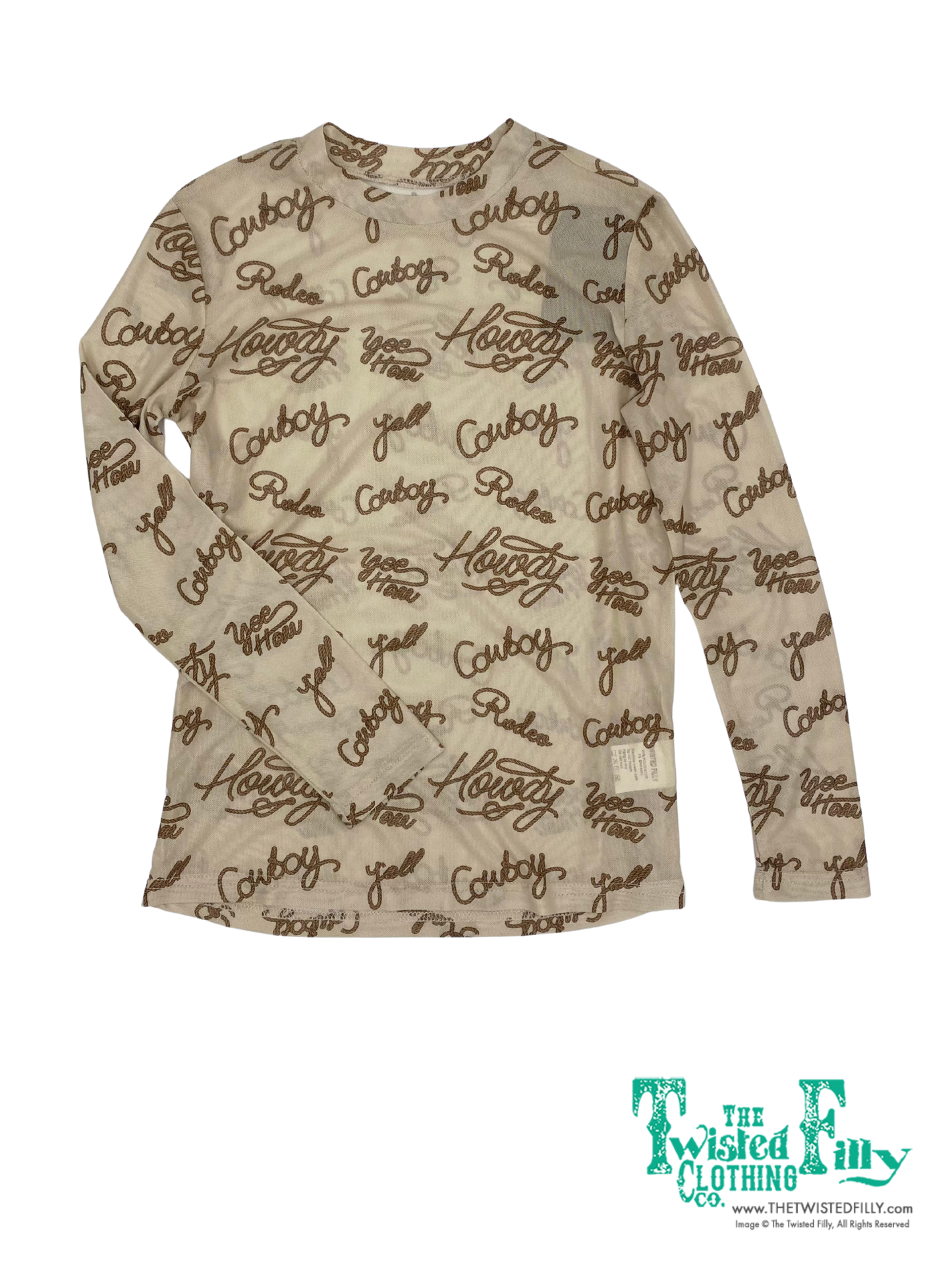 Toddler LS Mesh Top -  Lasso Text (4pcs)