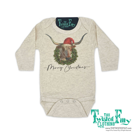 Merry Christmas Longhorn - L/S Infant One Piece (6pcs)