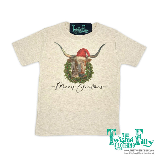 Merry Christmas Longhorn - S/S Toddler Tee (6pcs)