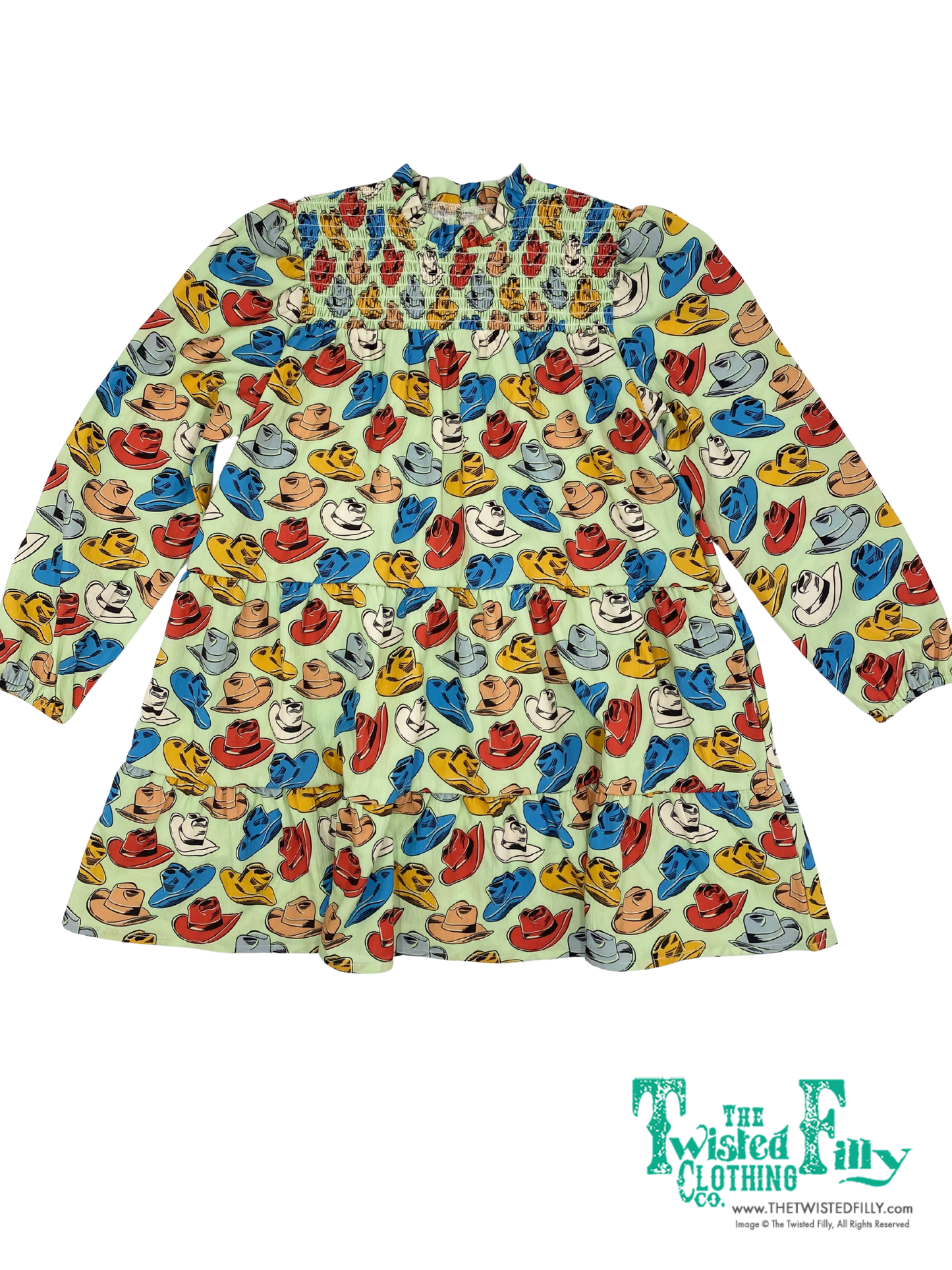 Mint Hat - Toddler Smocked LS Dress (4pcs)