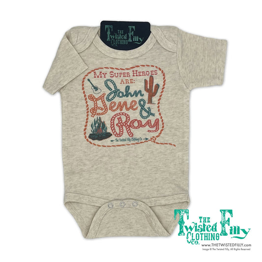 My Super Hero's Are John Gene & Roy - L/S Infant One Piece (6pcs)