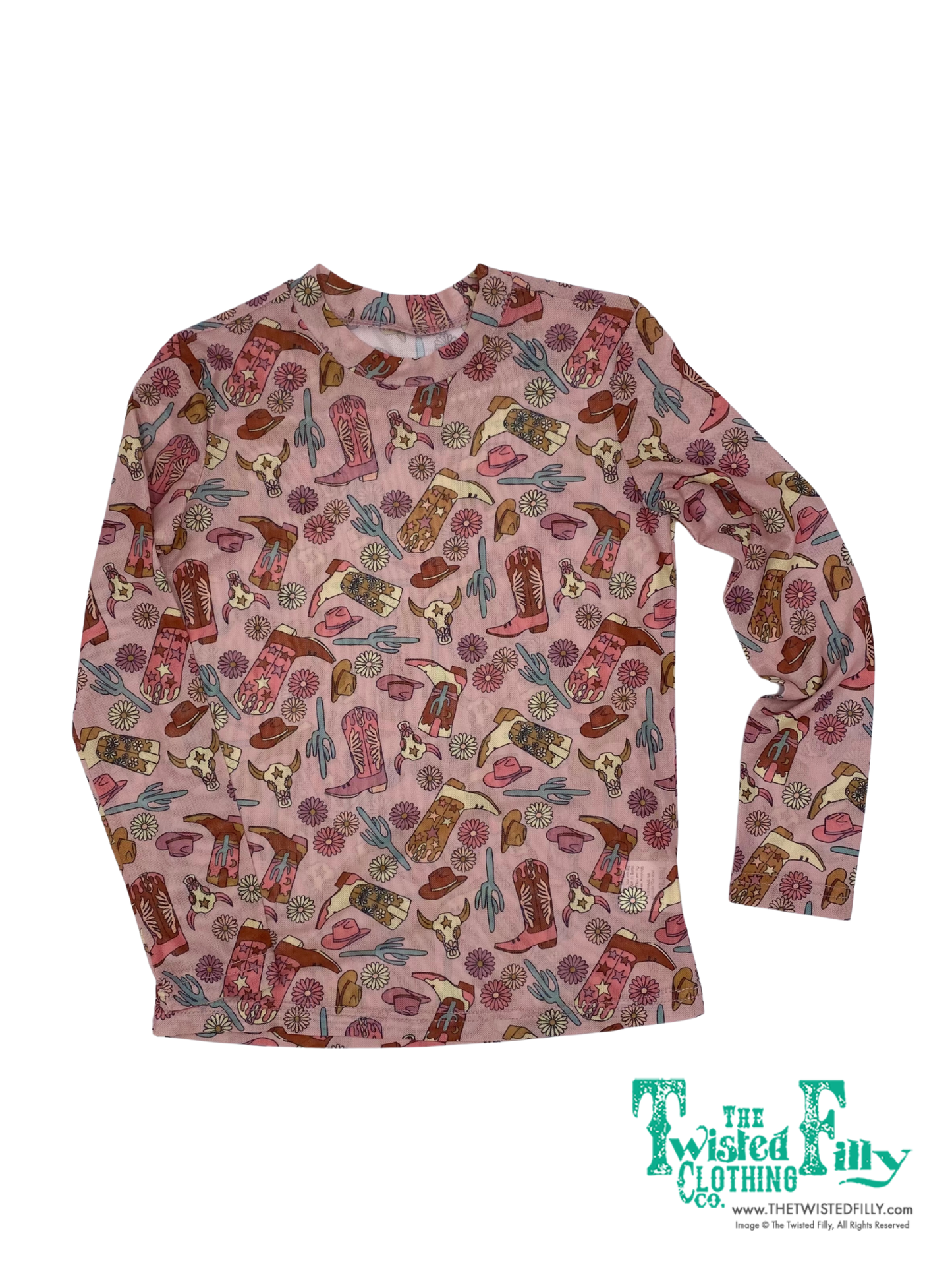 Toddler LS Mesh Top - Pink Boot (4pcs)